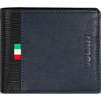 DUCATI Rocco Πορτοφόλι Μπλε Από Δέρμα 110mm x 90mm DTLGW2201702