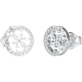 GUESS STEEL 4 Love Ασημένια Σκουλαρίκια Με Ζιργκόν JUBE05041JWRHT-U