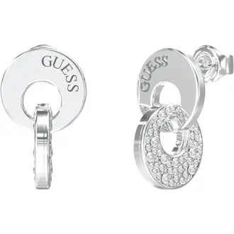 GUESS STEEL Blooming Summer Ασημένια Σκουλαρίκια Κρεμαστά Με Ζιργκόν JUBE05221JWRHT-U