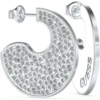 GUESS STEEL Blooming Summer Ασημένια Σκουλαρίκια Με Ζιργκόν JUBE05229JWRHT-U