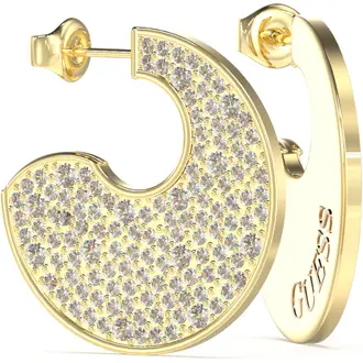 GUESS STEEL Blooming Summer Χρυσά Σκουλαρίκια Με Ζιργκόν JUBE05229JWYGT-U