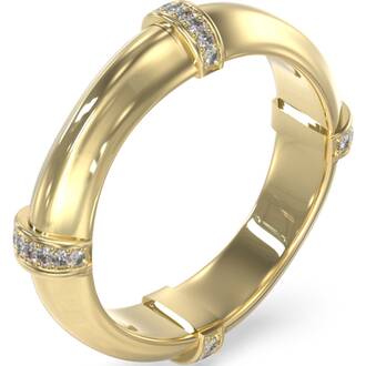 GUESS STEEL Bamboo Δαχτυλίδι Χρυσό Με Ζιργκόν JUBR05165JWYG