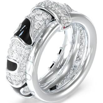 GUESS STEEL Fabulous Δαχτυλίδι Δίχρωμο Με Ζιργκόν JUBR05194JWRHBK