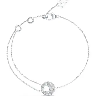 GUESS STEEL Blooming Summer Ασημένιο Βραχιόλι Με Ζιργκόν 21cm JUBB05224JWRHL