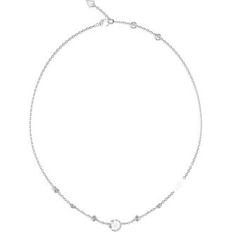 GUESS STEEL 4 Love Ασημένιο Κολιέ Με Σχέδια 40.7cm-45.7cm JUBN05038JWRHT-U