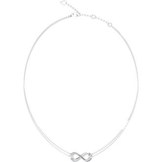GUESS STEEL Amore Ασημένιο Κολιέ Με Άπειρο 40.7cm-45.7cm JUBN05049JWRHT-U