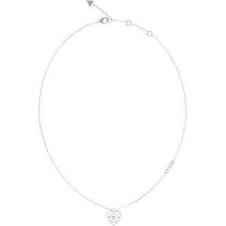GUESS STEEL Amore Ασημένιο Κολιέ Με Καρδιά 40.7cm-45.7cm JUBN05056JWRHT-U