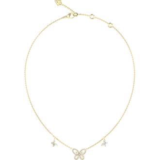 GUESS STEEL Lily Χρυσό Κολιέ Με Πεταλούδες 40.7cm-45.7cm JUBN05112JWYGT-U