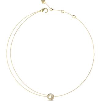 GUESS STEEL Blooming Summer Χρυσό Κολιέ Με Ζιργκόν 40.7cm-45.7cm JUBN05223JWYGT-U