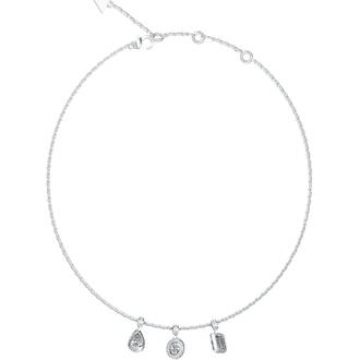 GUESS STEEL 4G Light Ασημένιο Κολιέ Με 3 Κρεμαστά Charms 40.7cm-45.7cm JUBN05240JWRHT-U