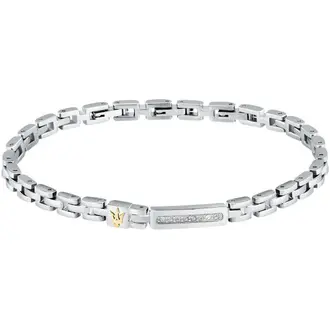 MASERATI Iconic Βραχιόλι Από Ανοξείδωτο Ατσάλι 18.5cm-21.5cm JM324AVD54