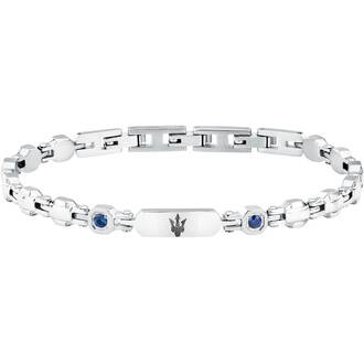 MASERATI Sapphire Stainless Steel Bracelet with Blue Lab-Grown Sapphires 18cm–21.5cm JM335AXO12