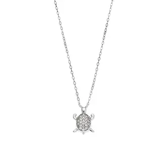 Κολιέ Senza Silver 925, Χελώνα με ζιργκόν
