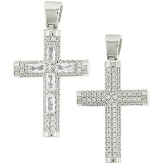 KALOUSTIAN Σταυρός Σε Λευκό Χρυσό 14K Με Ζιργκόν 5KR.01.D69BCR