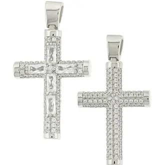 KALOUSTIAN Σταυρός Σε Λευκό Χρυσό 14K Με Ζιργκόν 5KR.01.D69BCR