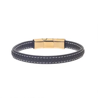 Βραχιόλι Senza Men&#039;s Steel Leather Strap