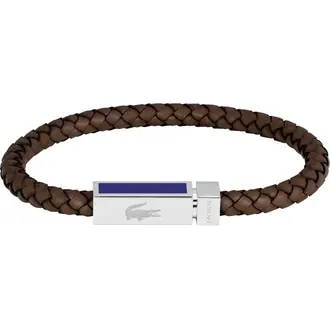 LACOSTE Rockel Βραχιόλι Από Δέρμα Και Ανοξείδωτο Ατσάλι 21cm 2040450
