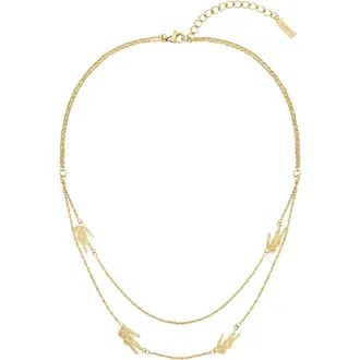 LACOSTE Χρυσό Κολιέ Από Ανοξείδωτο Ατσάλι 45cm-50cm 2040468