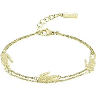 LACOSTE Crocodile Βραχιόλι Χρυσό Από Ανοξείδωτο Ατσάλι 17cm-19cm 2040470
