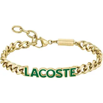 LACOSTE Script Βραχιόλι Χρυσό Από Ανοξείδωτο Ατσάλι 19cm 2040477