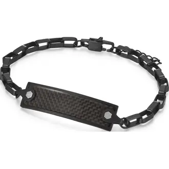 CATERPILLAR Carbon Βραχιόλι Από Ανοξείδωτο Ατσάλι 20cm-22.5cm J021B90111
