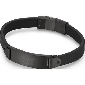 CATERPILLAR Leather Βραχιόλι Από Δέρμα Και Ανοξείδωτο Ατσάλι 21.5cm J034B30111