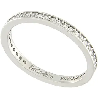 FACADORO 14K White Gold Ring With White Zircon RI-000778W