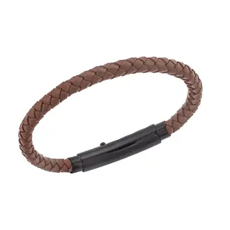 Βραχιόλι Senza Men&#039;s Steel Camel Leather Strap