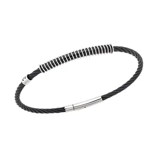 Βραχιόλι Senza Men&#039;s Steel, με δίχρωμο σχέδιο συρματόσχοινο