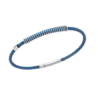 Βραχιόλι Senza Men&#039;s Steel, με δίχρωμο σχέδιο συρματόσχοινο