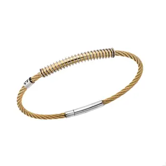 Βραχιόλι Senza Men&#039;s Steel, με δίχρωμο σχέδιο συρματόσχοινο