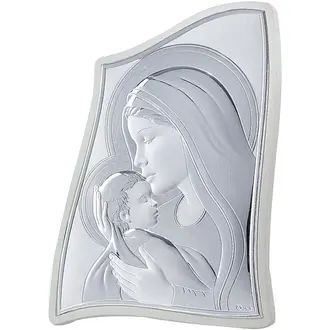PRINCESILVERO Asymmetric Silver Icon 925 with White Wooden Back 8x11 MA/E903/4WH