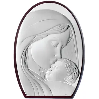 PRINCESILVERO Oval Religious Icon in 925 Silver with Wooden Back 4,5x6 MA/E902/5