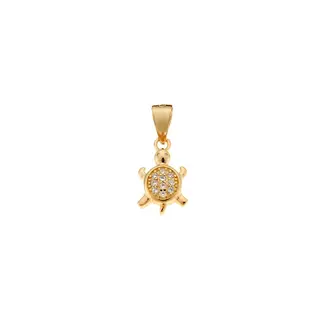 Μοτίφ Senza Gold Plated Silver 925, Χελώνα με ζιργκόν
