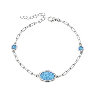 Βραχιόλι Senza από ασήμι 925, με τριπλό σχέδιο Opal