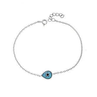Βραχιόλι Senza από ασήμι 925, μάτι με Opal