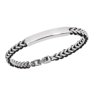 Βραχιόλι Senza Men&#039;s Steel, με ασημί ταυτότητα