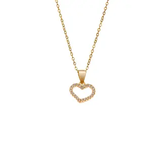 Κολιέ SENZA Gold Plated Ασήμι 925 Καρδιά με Ζιργκόν
