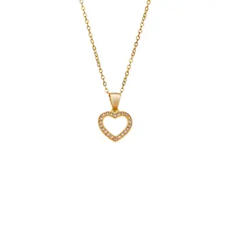 Κολιέ SENZA Gold Plated Ασήμι 925 Καρδιά με Ζιργκόν