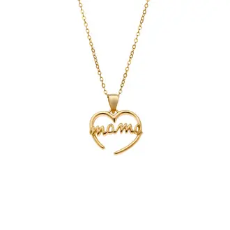 Κολιέ SENZA Gold Plated Ασήμι 925 Καρδιά Mama