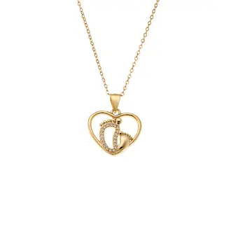 Κολιέ SENZA Gold Plated Ασήμι 925 Καρδιά Πατουσάκι