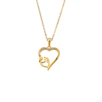 Κολιέ SENZA Gold Plated Ασήμι 925 Καρδιά Mama Kid