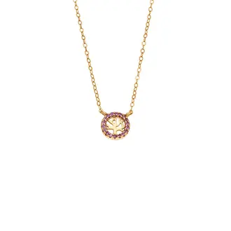 Κολιέ SENZA Δέντρο της Ζωής Gold Plated Ασήμι 925 Double Face Pink