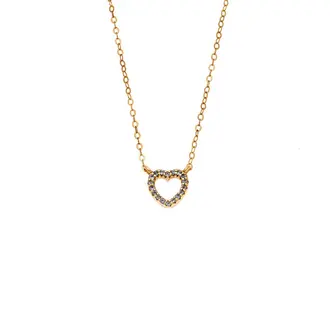 Κολιέ SENZA Καρδιά Gold Plated Ασήμι 925 Double Face Light Blue