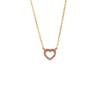 Κολιέ SENZA Καρδιά Gold Plated Ασήμι 925 Double Face Pink