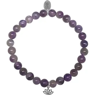 CO88 Celestial Bead Bracelet Amethyst Adjustable 8CB-17041
