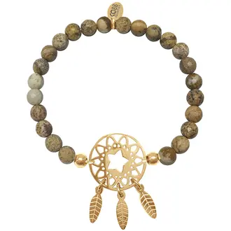 CO88 Beloved Steel Bracelet Natural Stone Adjustable 8CB-80029