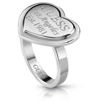GUESS Heart Rhodium Plated Ring UBR28006
