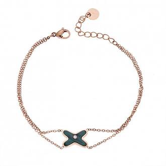 Βραχιόλι Senza Rose Gold -Bordeaux Steel