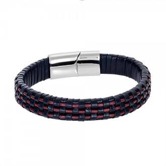 Βραχιόλι Senza Men&#039;s Steel Leather Strap